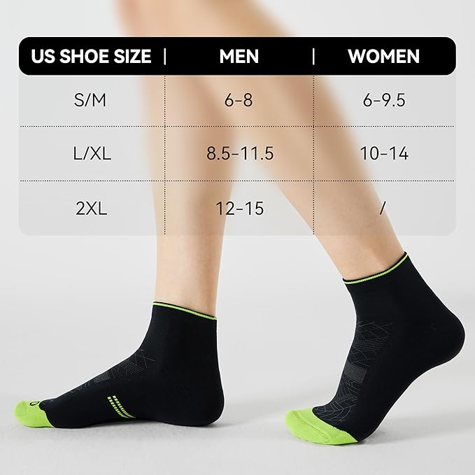 CS CELERSPORT 2/5 Pairs Ankle Compression Socks for Men and Women Running Athletic Socks