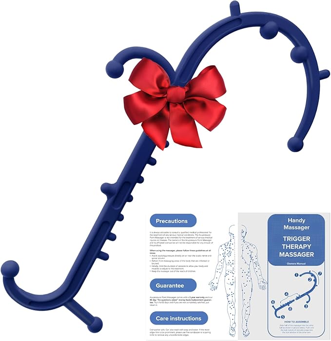 Deep Tissue Back & Neck Massager - Back Massager Stick for Pain Relief, Muscle Knot Remover, Trigger Point Massage Tool for Full Body, Shoulders, Legs - Pressure Point Massage Tool