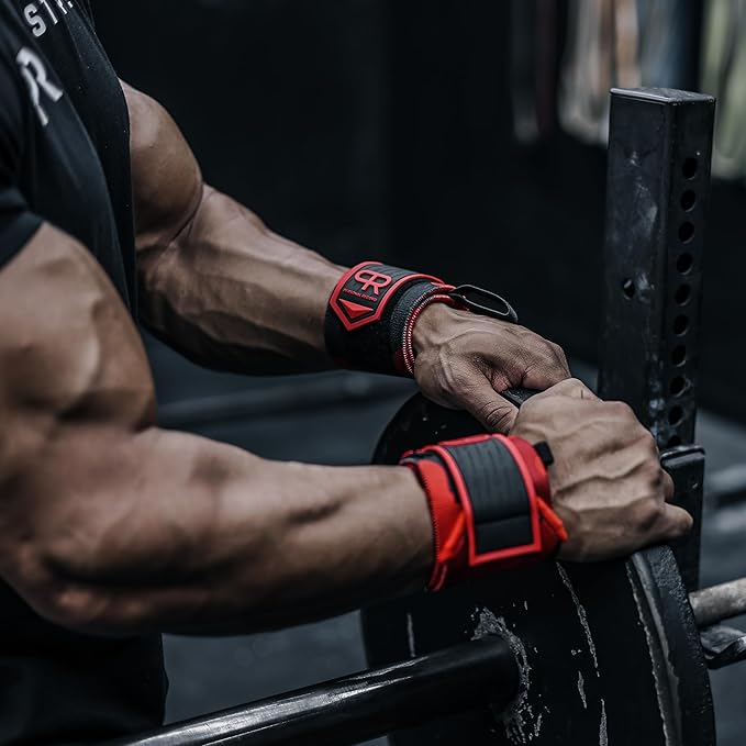 Heavy Duty Premium Wrist Wraps, More Elasticity, Reinforced Stitching, Extra Wide Strap, Strong Thumb Loop, Larry Wheels Weightlifting Wraps