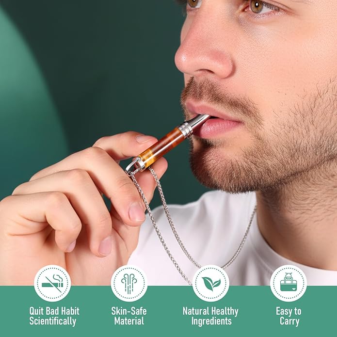 Breathe Free Necklace with Resistance, Breathing Necklace for Stress Relief, Meditation, Mindful Anxiety Breathefree Necklaces Natural Quit Bad Habit, Gift for Women Men (Necklace - Tiger's Eye)