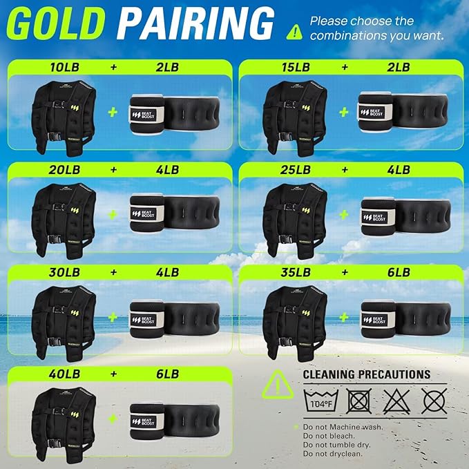 Weighted Vest Men 10lb/15lb/20lb/25lb/30lb/35lb/40lb Weight Vest with Ironsand for Strength Training Running Walking Workout