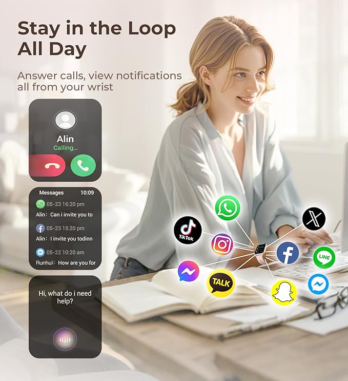 Iaret Smart Watch for Women, 1.83" HD Fitness Tracker with 4 Bands, Answer/Make Calls, Heart Rate/Sleep/SpO2/Step Tracking, 100+ Sport Modes, Android/iPhone Compatible Gift (Rose Gold)