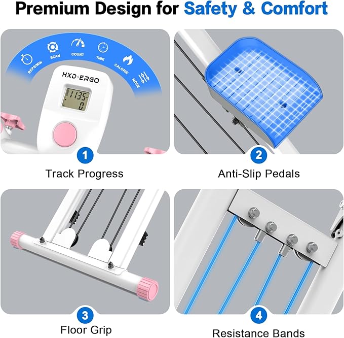 HXD-ERGO Stair Stepper for Home Gym,Folding Vertical Climber Cardio Exercise Machine,Stair Climber for Full Body Workout with Adjustable Handlebar for Women & Men