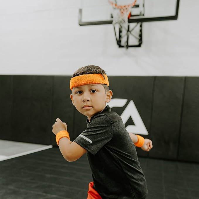 Suddora Sweatbands for Kids, Moisture Wicking 2 Wristbands and 1 Headband Set, Soft and Skin-Friendly Fabric, Moisture-Wicking Athletic Sweat Bands for Basketball, Baseball, Soccer