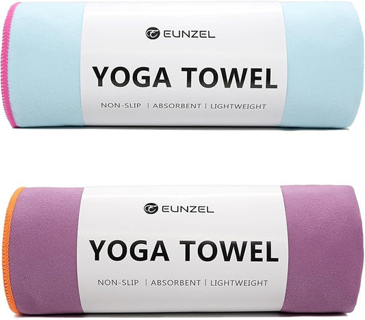 Eunzel Hot Yoga Towel Non-Slip Yoga Mat Towel Ultra-Absorbent Microfiber Towel for Hot Yoga, Pilates，Bikram and Workout 26.5"x 72"