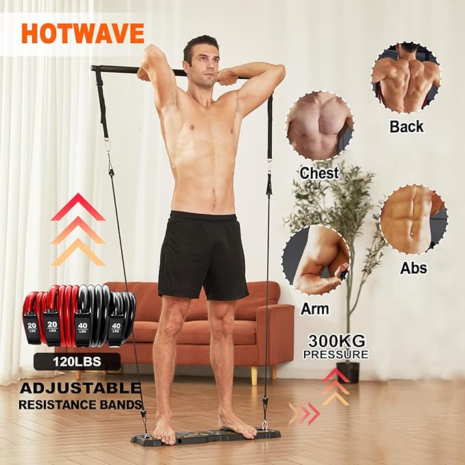 HOTWAVE Push Up Board, Portable Pushup Board for Men, Foldable Push-up Board, Multifunctional Push Up Board 20 in 1 at Home Gym, Pushup Handles for Chest Muscle Exercise Strength Training Equipment