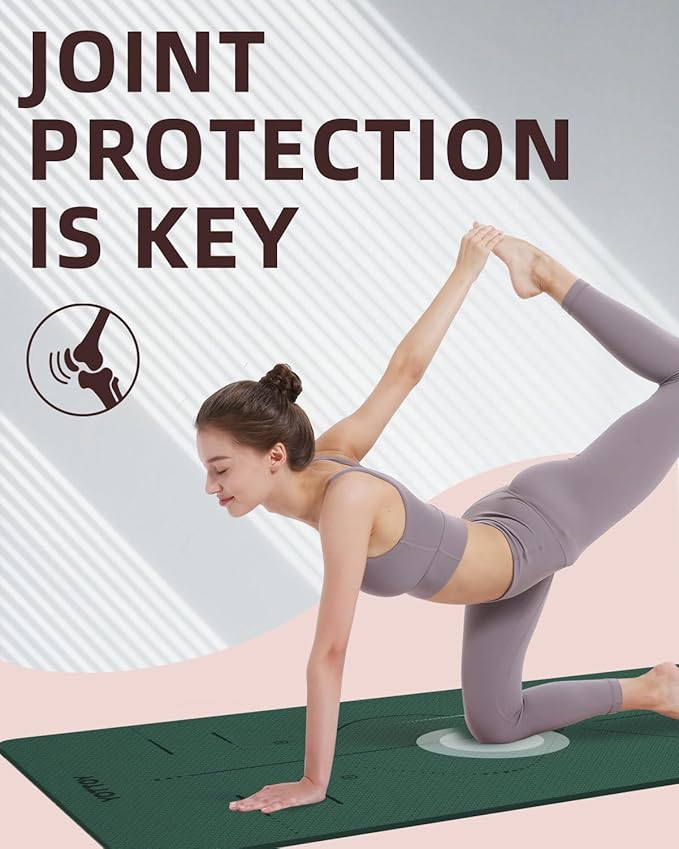 YOTTOY Yoga Mat, 72"x 32"x1/3" Extra Wide Non-Slip Exercise Fitness Yoga Mats,Eco-Friendly TPE Exercise Mats for Women Men Home Workout with Strap Bag