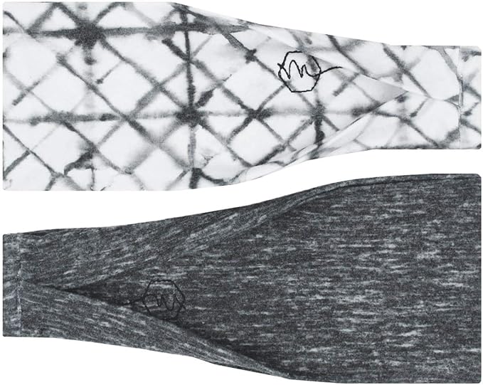 Maven Thread Workout Headbands for Women, 4 inch Thick Wide Non Slip Sweatbands, 2 Pack