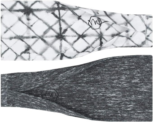 Maven Thread Workout Headbands for Women, 4 inch Thick Wide Non Slip Sweatbands, 2 Pack