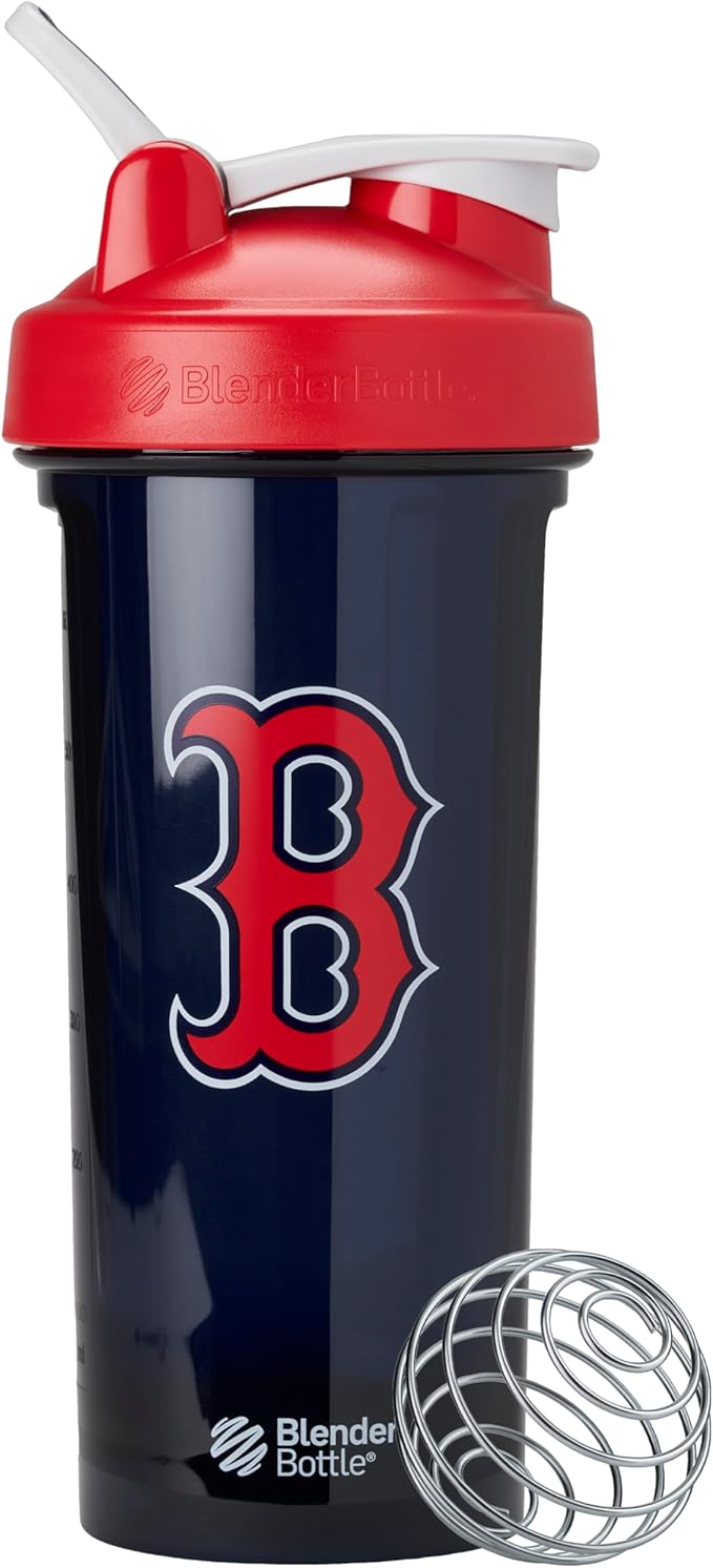 BlenderBottle Shaker Bottle Pro Series Perfect for Protein Shakes and Pre Workout, 28-Ounce, Red/Blue (Boston Red Sox)
