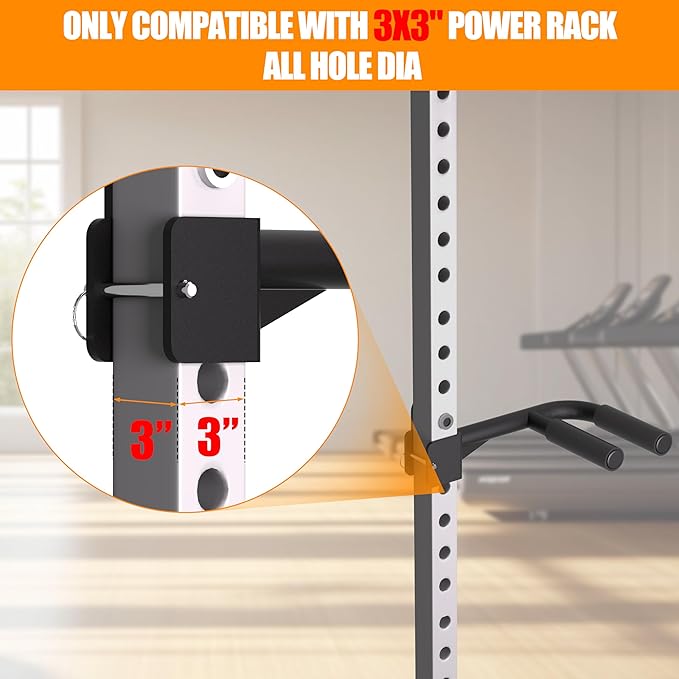 Muti-Grip Dip Bars Attachment for 2" x 2" Power Cage with 5/8" or 1" Hole, Non-Slip Wide & Narrow Grip Dips Double Handles, 600 lbs Capacity, Squat Rack Attachment for Dips, Inverted Rows, Push-Ups