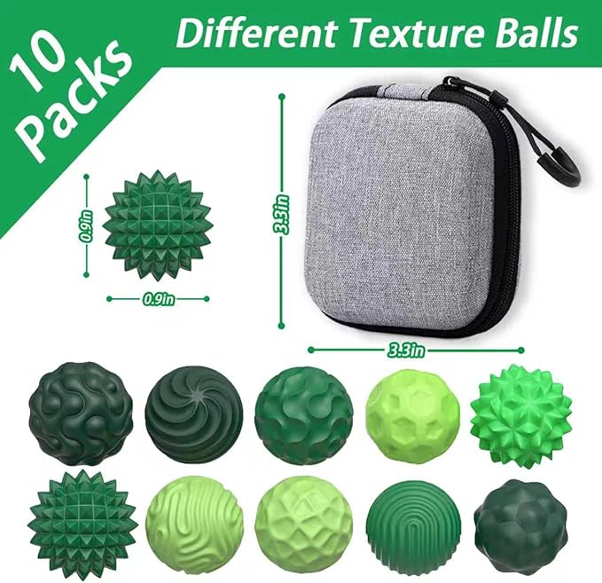 10 Pack Magnetic Fidget Toys for Adutls & Teens, Silicone Magnetic Fidget Balls, Textured Sensory Toys Help Relieve Stress, Tension, Office Desk Toy for Autism ADHD Anxiety