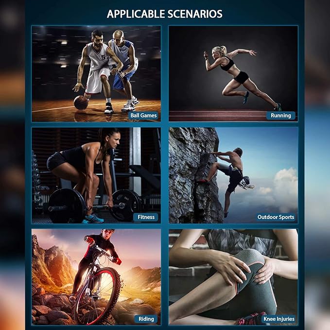 Patella Knee Strap, Adjustable Knee Brace (3D Silicone Pad) for Men Women, Knee Joint Pain Prevention & Patella Stabilizer for Running, Riding, Weightlifting, Football, Basketball, Hiking.