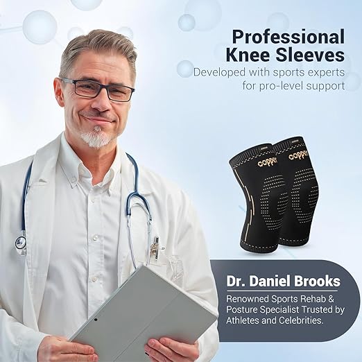 Copper Knee Braces for Men & Women – Knee Compression Sleeves for Pain Relief, Arthritis, Sports and Recovery