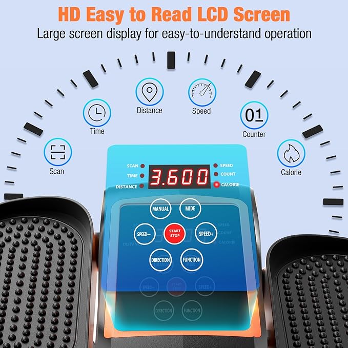 Under Desk Elliptical Exercise Machine, Ellipse Leg Exerciser as Seen on TV with Remote, 15 Adjustable Speed, Portable Leg Exerciser While Sitting for Seniors, Quiet Elliptical Machine for Home Office