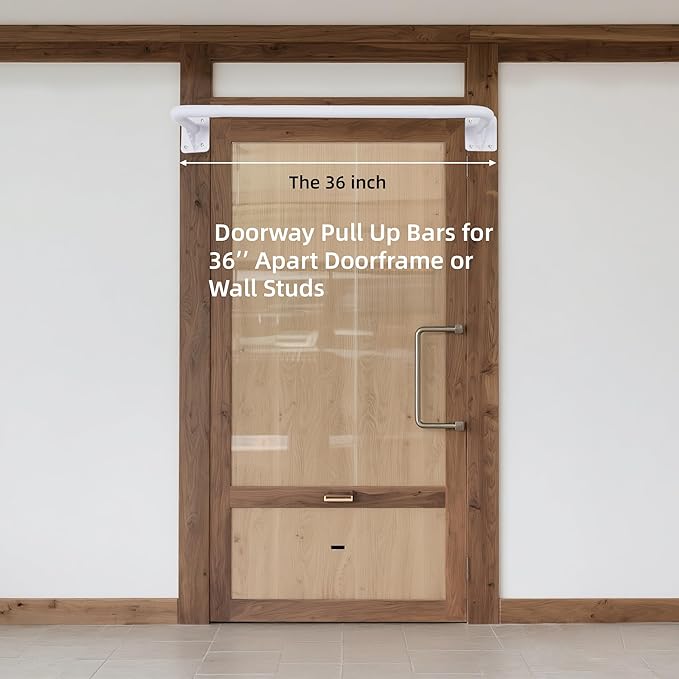 Wall Mounted Doorway Pull Up Bar, Heavy Duty Strength Training Pull-Up Bars for Doorframe, Support Beam or Joist Mount Thick Metal Sturdy Construction Support 500 lbs