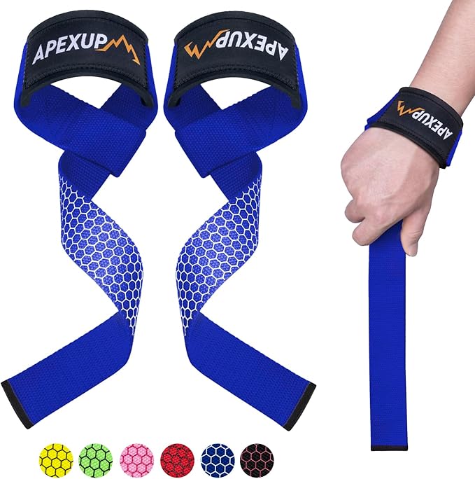 APEXUP Weight Lifting Straps for Weightlifting, Lifting Wrist Straps Gym, Deadlift Strap, Anti Slip Silicone Weightlifting Strap Men Women Powerlifting, Strength Training