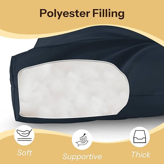 Waterproof Outdoor Bench Cushion 49"X20"X4" Comfortable Outdoor Chair Cushions Tufted Garden Bench Pad UV Resistant and Fade Resistant (1, Navy)