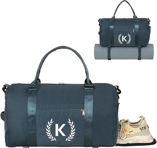 Gym Bag for Women, Personalized Duffle Bag with Shoe Compartment, Sports Bag for Yoga & Dance with Wet Pocket and Mat Strap.