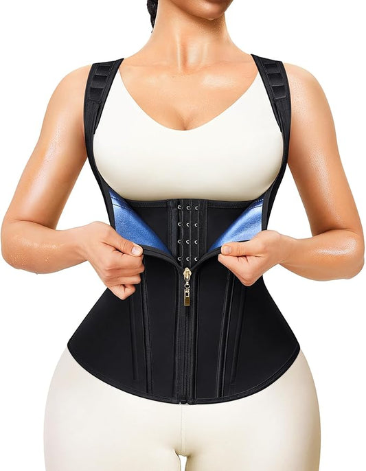 Junlan Waist Trainer for Women - Sauna Suit Sweat Vest for Working Out