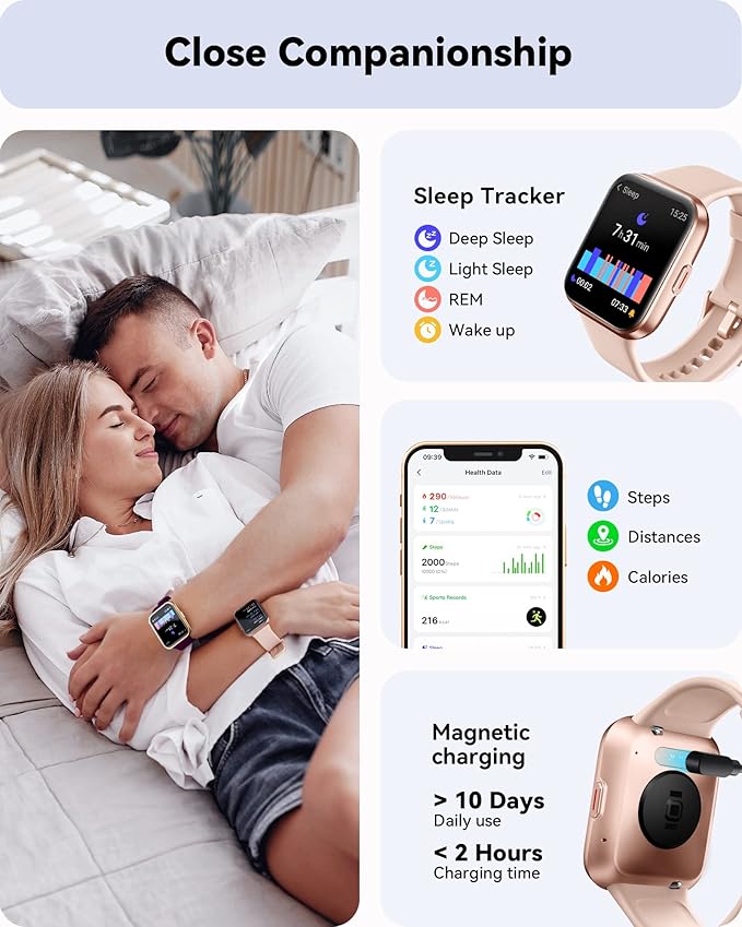 ENOMIR Smart Watches for Women, Fitness Watch for iPhone/Samsung/Android (Answer/Make Call& Alexa Built-in), Activity Trackers with 100 Sports &5ATM, Smartwatches with Heart Rate SpO2 Sleep Monitor