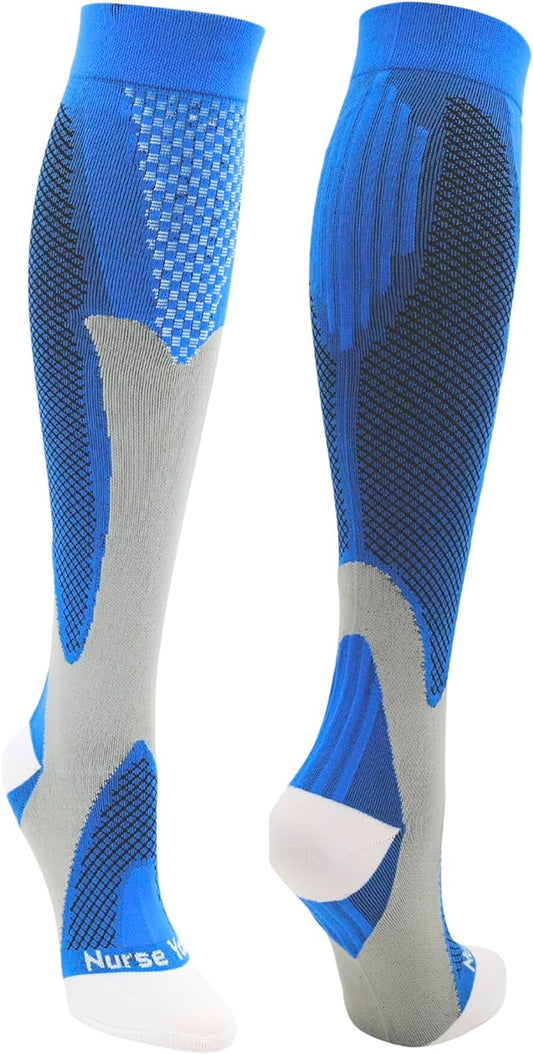 Compression Socks for Nurses - Women & Men - 20-30mmHg Graduated Compression, Zero-Toe Compression, For Medical Staff, Nursing, Athletic Support Such As Running, Cycling, Hiking - 1 Pair
