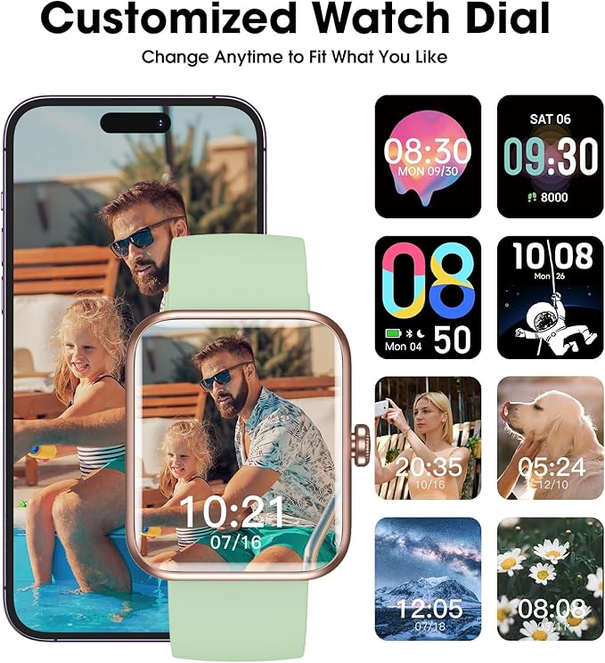 Smart Watch, Fitness Tracker with Heart Rate Monitor, Blood Oxygen, Sleep Watch, 41mm Touchscreen Smartwatch for Android iOS Swimming Waterproof Pedometer Step Calories Tracker for Women Men