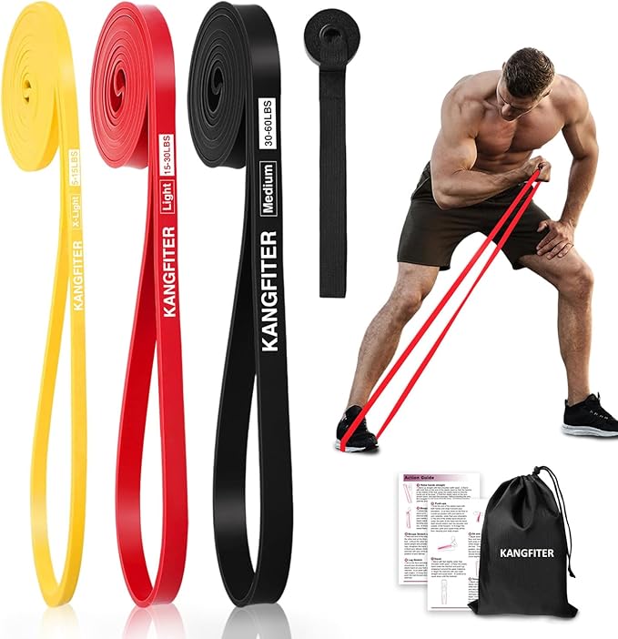 Resistance Bands for Working Out, Pull Up Bands for Men Women, Thick Heavy Resistance Band Set with Door Anchor, Elastic Exercise Bands for Body Stretching, Physical Therapy, Home Workouts
