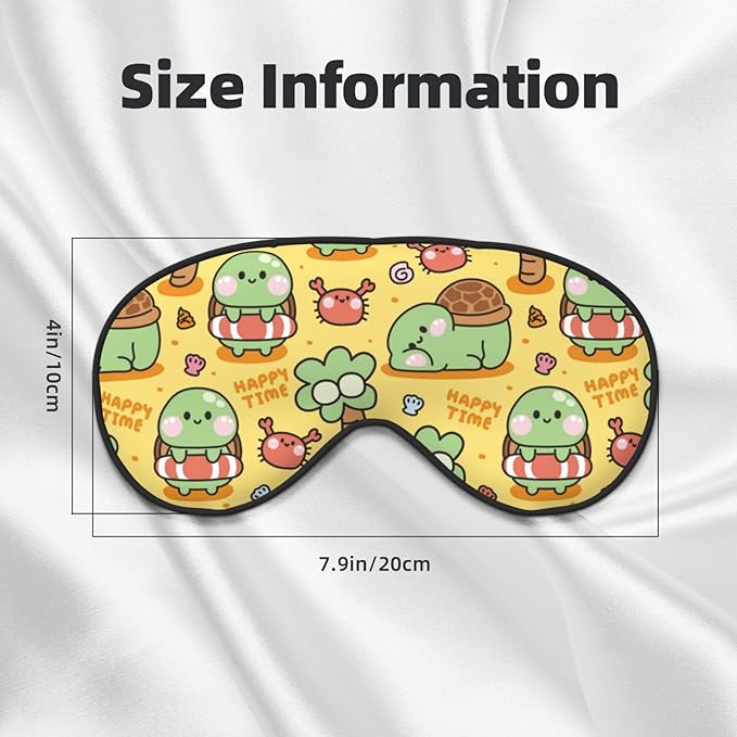 Sleep Eye Mask Cute Turtle Cartoon Marine Animal Sleep Mask for Women Men Comfortable Eye Mask with Adjustable Strap Soft Eye Cover Blindfold for Travel Yoga Nap Shift Work