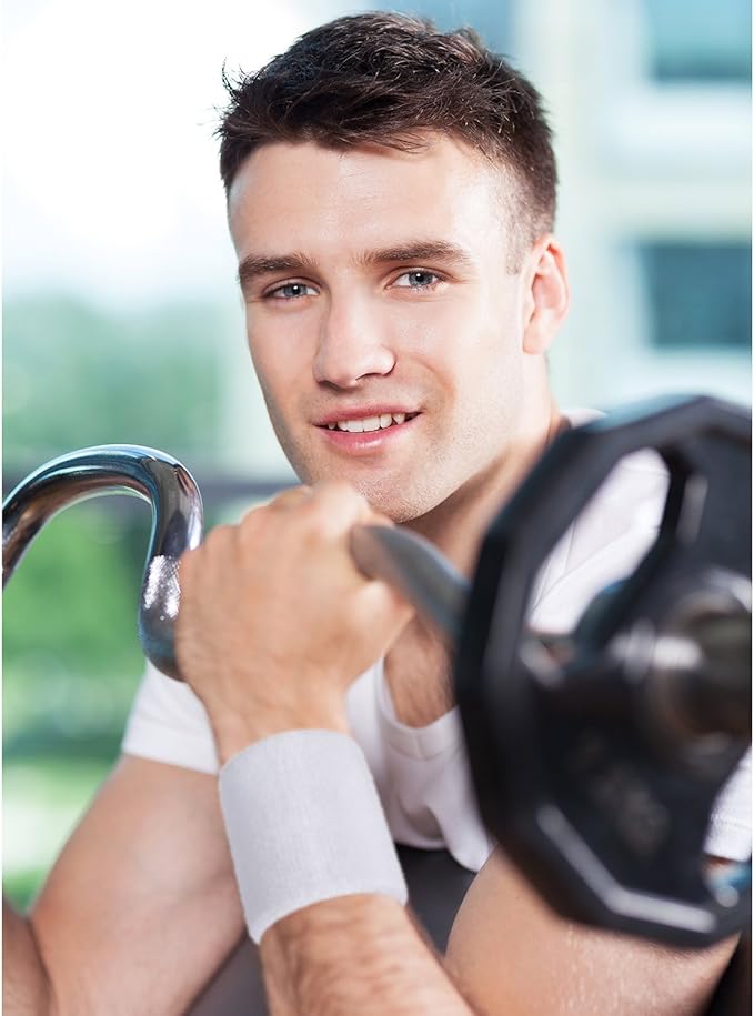 12 Pack Sweatbands Sports Wristband Cotton Sweat Band for Men and Women, Good for Tennis, Basketball, Running, Gym, Working Out