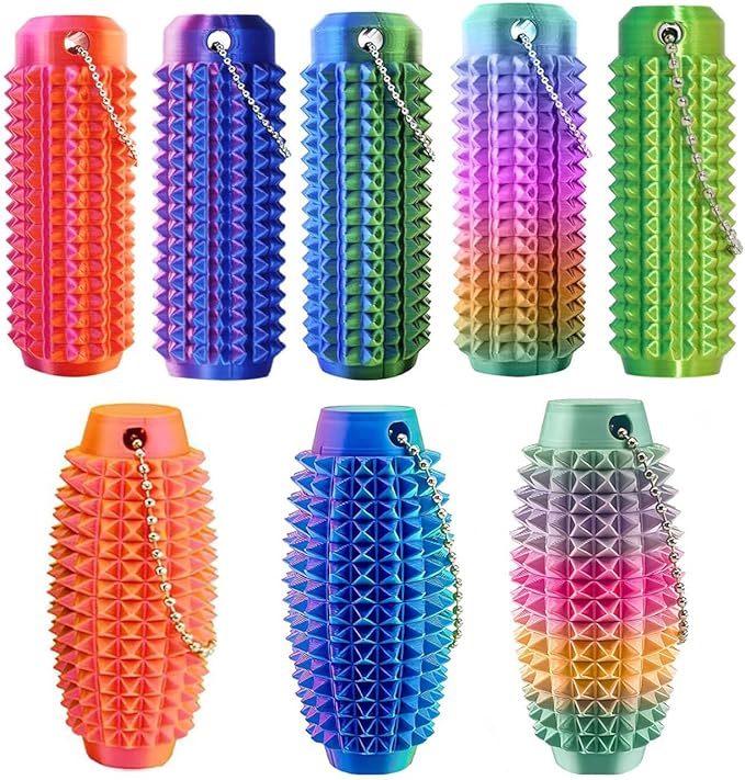8PC Little Ouchies Fidget Toys Adults, Pain Stim Fidget Anxiety Relief Pain Stim Pocket Sensory Toys for Anxiety and Stress Reduction,Portable Travel Stress Relief Spiky Fidget Keychain (Style-1)