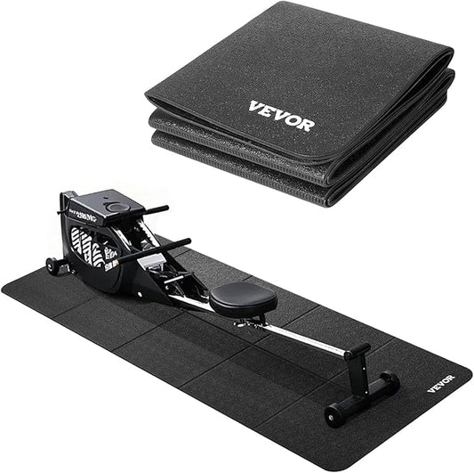 VEVOR Treadmill Mat for Carpet Floor, Exercise Equipment Mat for Treadmills, Stationary & Recumbent Bikes, High Density PVC Floor Protector Gym Mats, Waterproof and Non-Slip for Home Gym