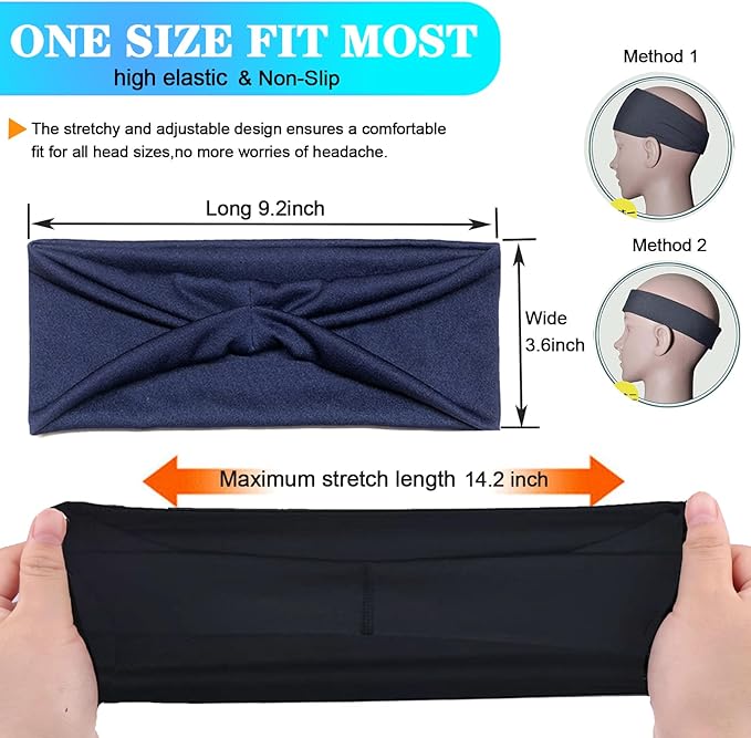 3pcs Sweat Bands Headbands Men Sport Headbands for Men Sweatbands Workout Headbands Women Cooling Skull Running Head Sweat Bands