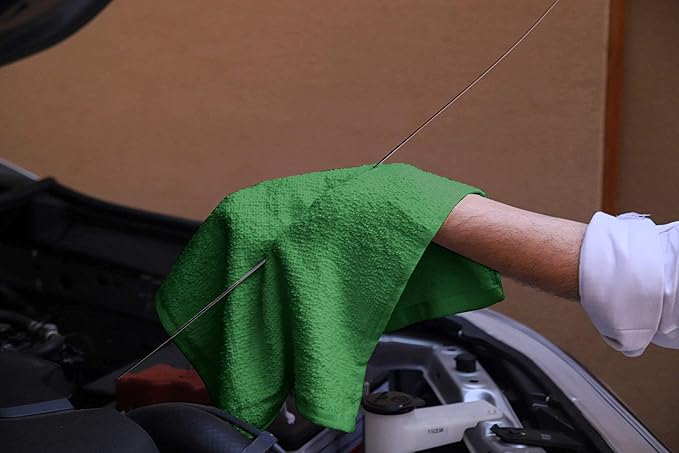 Avalon Towels Terry Bar Mop Towels (Value Pack of 60) Size 14"x17" – Absorbent and Durable, Multipurpose Cleaning Rags, Cotton Cleaning Cloths, Terry Cloth Rags, Reusable Shop Rag (Green)