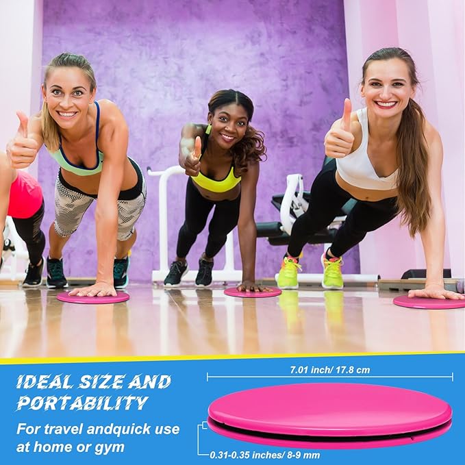 Jenaai 24 Pcs (12 Pairs) Core Sliders Exercise Glider Discs Bulk for Group Training Classes Fitness Slider for Working Out Dual Sided Core Gliding Discs AB Pads for Carpet Hardwood Floor