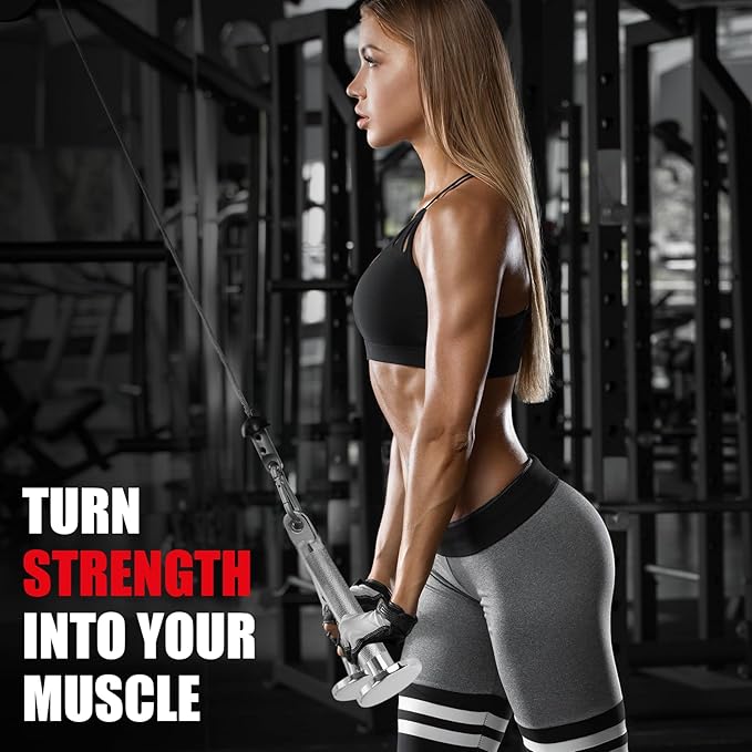 V-Shaped Bar Straight Rotating Bar Curl LAT Pull Down Bar D Handle Double D Row Handle LAT Pulldown Attachments Cable Machine Attachment for Home Gym