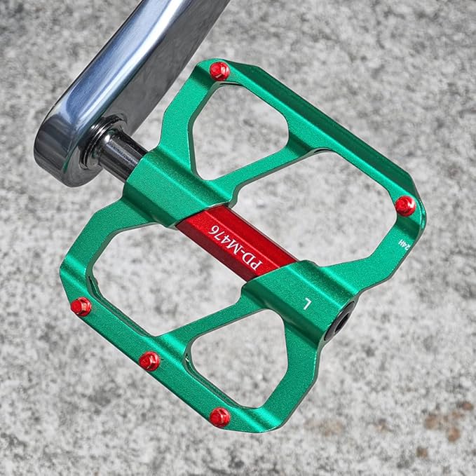 Bike Pedals - 3 Bearings Alloy Platform, Non-Slip 9/16" MTB Cycling Pedals (Durable Lightweight Design)