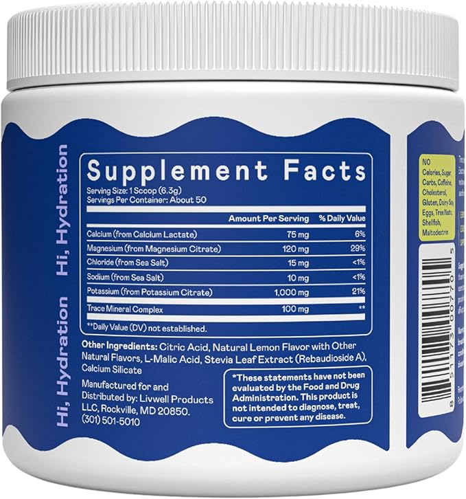 Hi-Lyte Keto K1000 Electrolyte Powder | Lemonade | Hydration Supplement Drink Mix | Boost Energy & Beat Leg Cramps | No Sugar, No Maltodextrin | 50 Servings