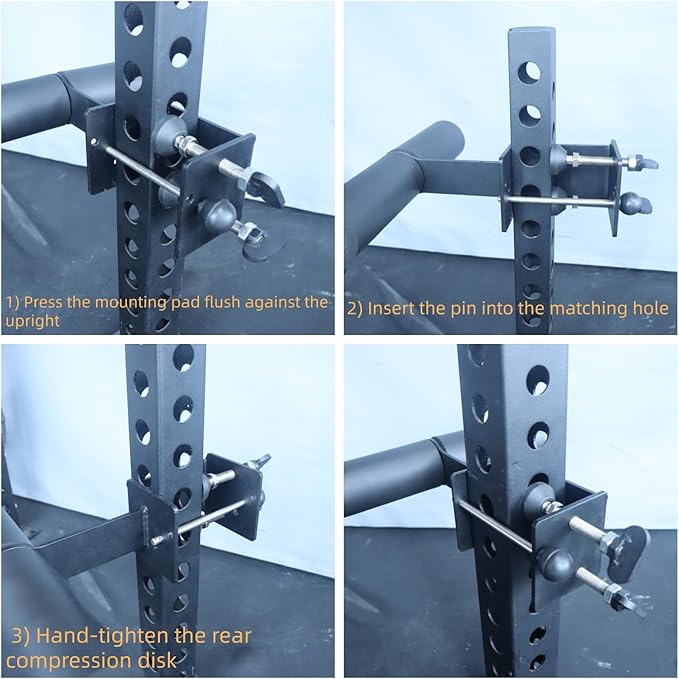 Nordic Hamstring Curl Squat Rack Attachment for Power Rack, Sit Up Bar Foot Holder for Ultimate Home Gym Experience Split Squat Core Workout for Hamstring Curl Sit Up 3-Position Locking Pin Ensures Anti-Slip Fit on 50/60/75mm Uprights