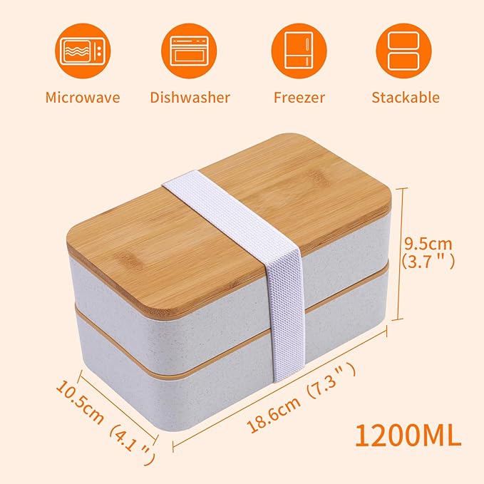 Bento Box Adult Lunch Box with lunch bag, Japanese Stackable Lunch Box Containers for Adult, Bento lunch Box with Dividers Grey