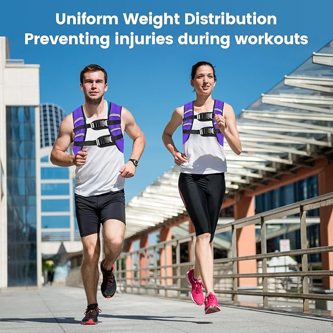 Zikopomi Weighted Vest Woman Man, 6lb/8lb/12lb/16lb/20lb/25lb/30lb Weight Vest with Reflective Stripes for Workout, Strength Training, Running, Fitness, Muscle Building, Weight Loss, Rucking Vest