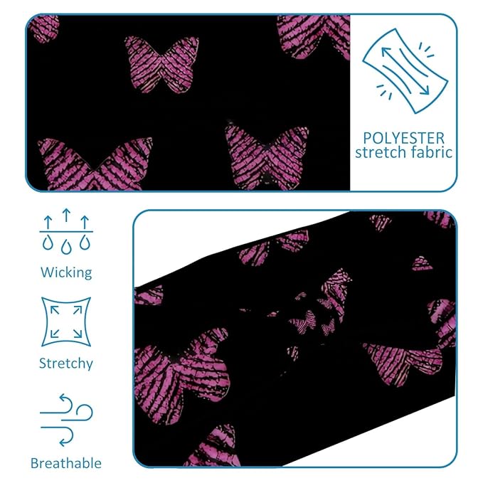 Butterfly on Black Background Headbands for Women, Fashion Knotted Headband Wide Hairband Girls Hair Accessories