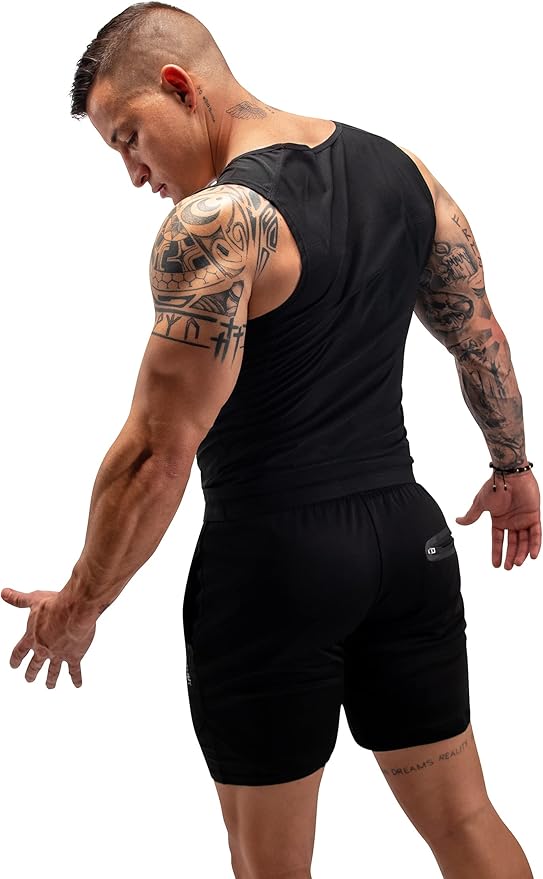 FUXERT Men's Sauna Vest Workout Sweat Tank Top Waist Trainer for Men Compression Sweat Enhancing Vest