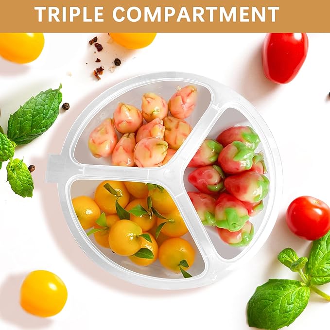 20 Piece Container Set, Reusable Snack Containers with, Lids Three Compartment Sauce, Mini for Kids and Adults, Disposable Snack Packaging Containers