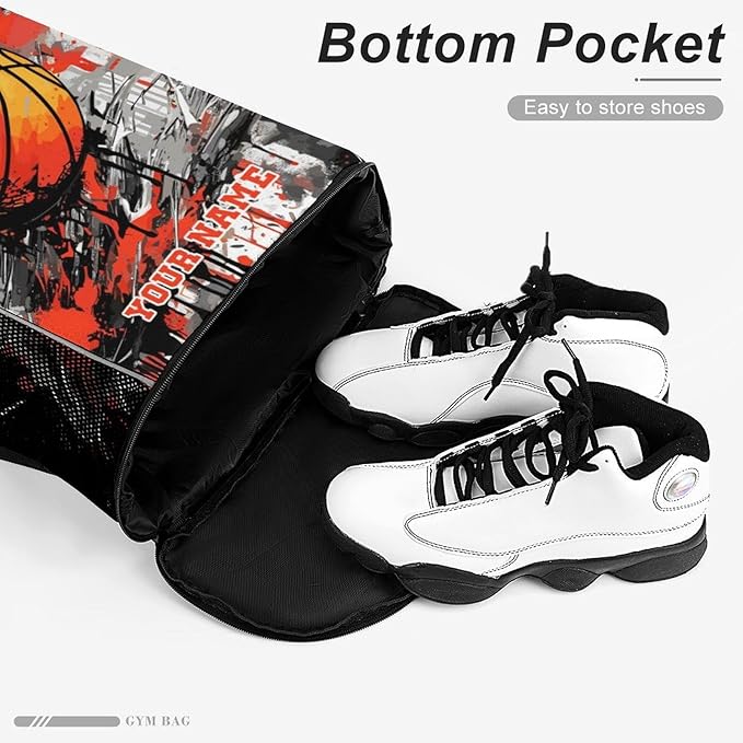 Custom Basketball Drawstring Backpack - Cool Cinch Sack, String Backpacks with Pocket for Kids Women Men Boys Girls for Gym Outdoor Sports Travel Athletic Drawstring Bag - Lightweight/Foldable