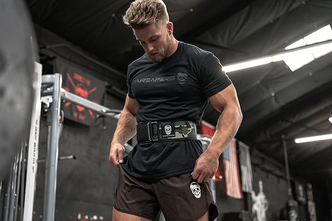 Gymreapers Quick Locking Weight Lifting Belt for Men Gym Belt for Powerlifting Deadlift Belt with 4 Inch Neoprene Metal Buckle Back Support Weightlifting Belt Women