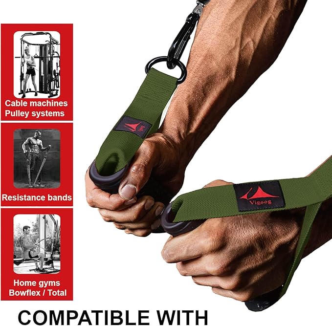 1000lbs Heavy Duty Fitness Handles - Non-Slip Rubber Exercise Grips for Cable Machines, Resistance Bands, Pulley Systems - Universal Attachment for Home & Commercial Gym Workout Equipments