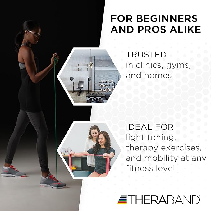 THERABAND Resistance Band, Black, Special Heavy, 50-Yard Roll, Latex Elastic Band for Exercise
