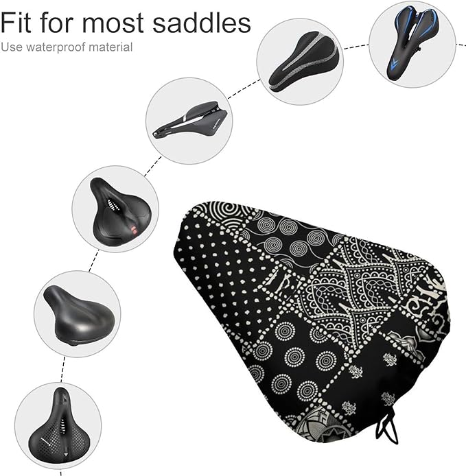 Waterproof Bike Seat Cover with Drawstring Waterproof Bike Seat Rain Cover Seat Protective Water Resistant Bicycle Saddle Rain Dust Cover