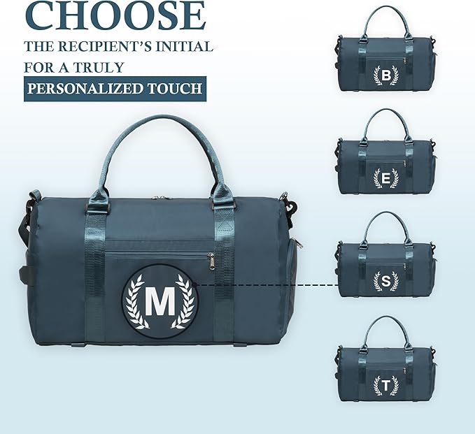 Gym Bag for Women, Personalized Duffle Bag with Shoe Compartment, Sports Bag for Yoga & Dance with Wet Pocket and Mat Strap.
